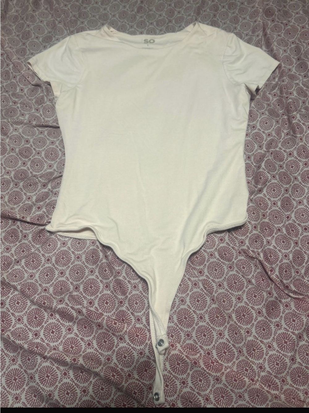SO White Short Sleeve Scoop Bodysuit